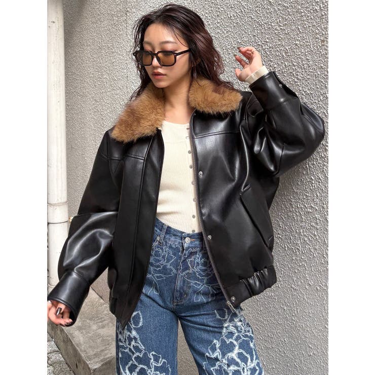 2WAYカラーフェイクレザーブルゾン | MURUA | 詳細画像20 