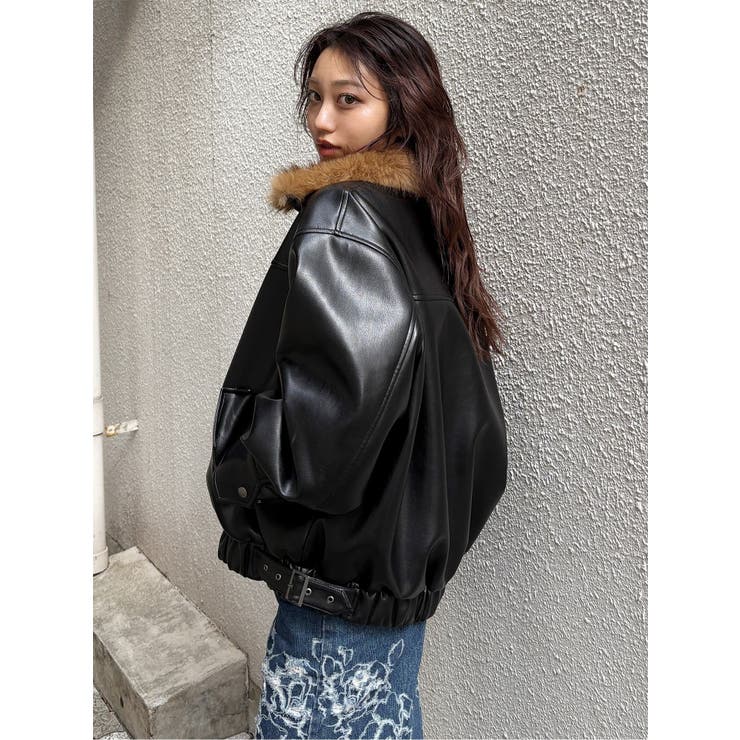 2WAYカラーフェイクレザーブルゾン | MURUA | 詳細画像21 