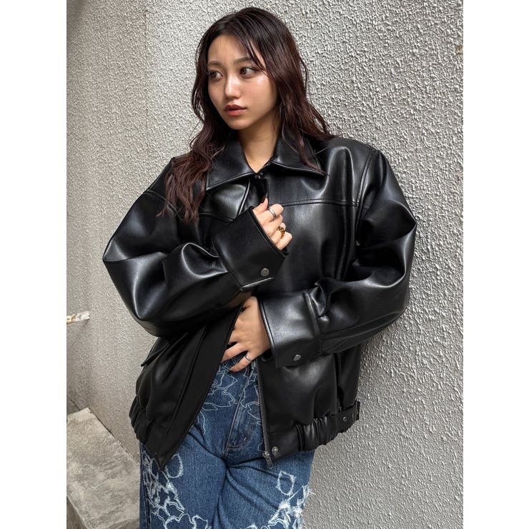 2WAYカラーフェイクレザーブルゾン | MURUA | 詳細画像24 