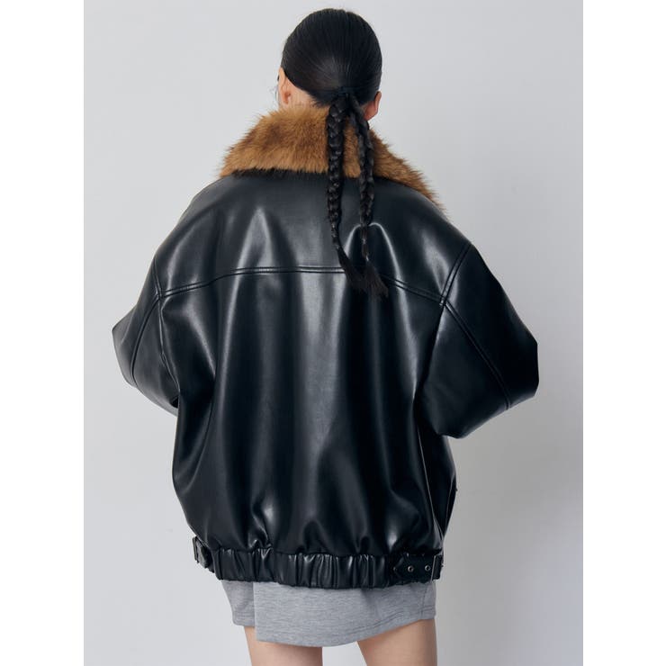 2WAYカラーフェイクレザーブルゾン | MURUA | 詳細画像5 