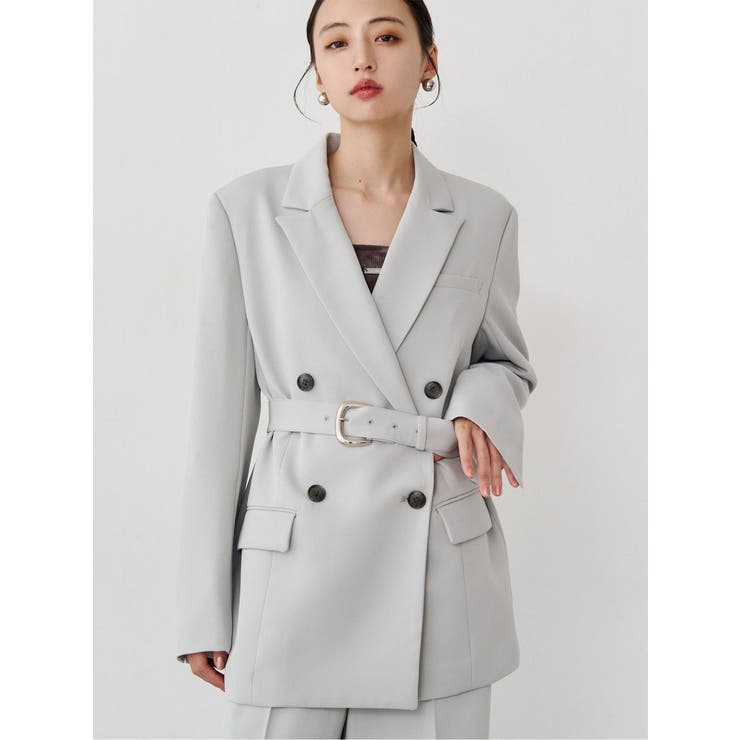 ミントグリーン | ベルテッドテーラードジャケット【セット販売対象】 | MURUA