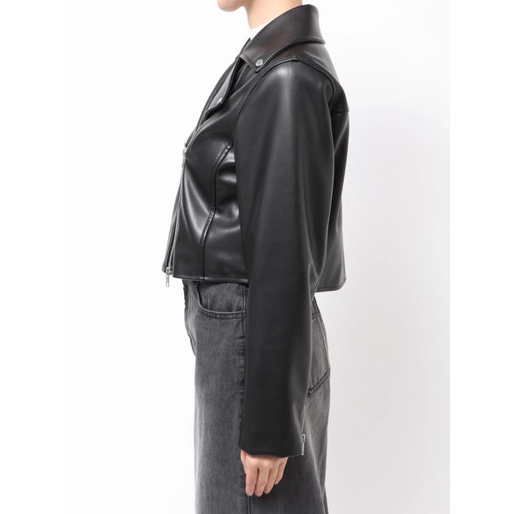 コンパクトフェイクレザーライダースジャケット | MURUA | 詳細画像25 