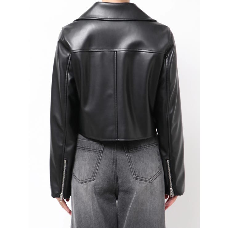 コンパクトフェイクレザーライダースジャケット | MURUA | 詳細画像26 