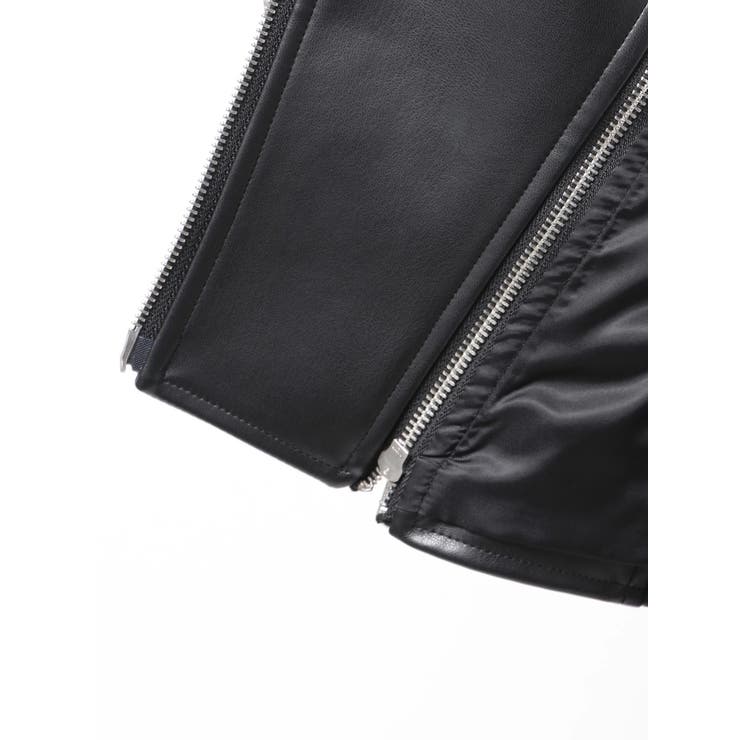 コンパクトフェイクレザーライダースジャケット | MURUA | 詳細画像30 