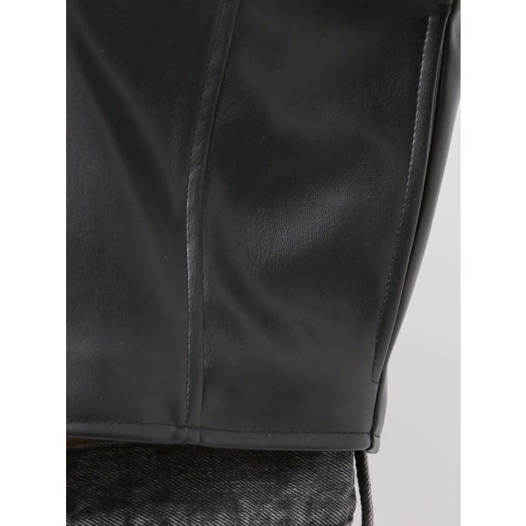 コンパクトフェイクレザーライダースジャケット | MURUA | 詳細画像31 