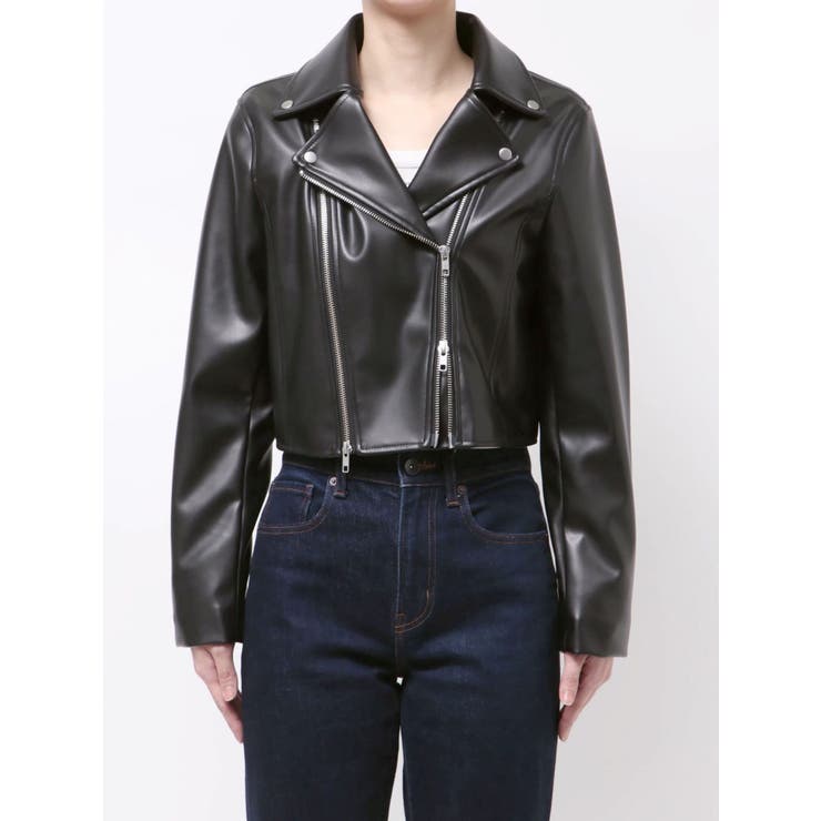 コンパクトフェイクレザーライダースジャケット | MURUA | 詳細画像33 