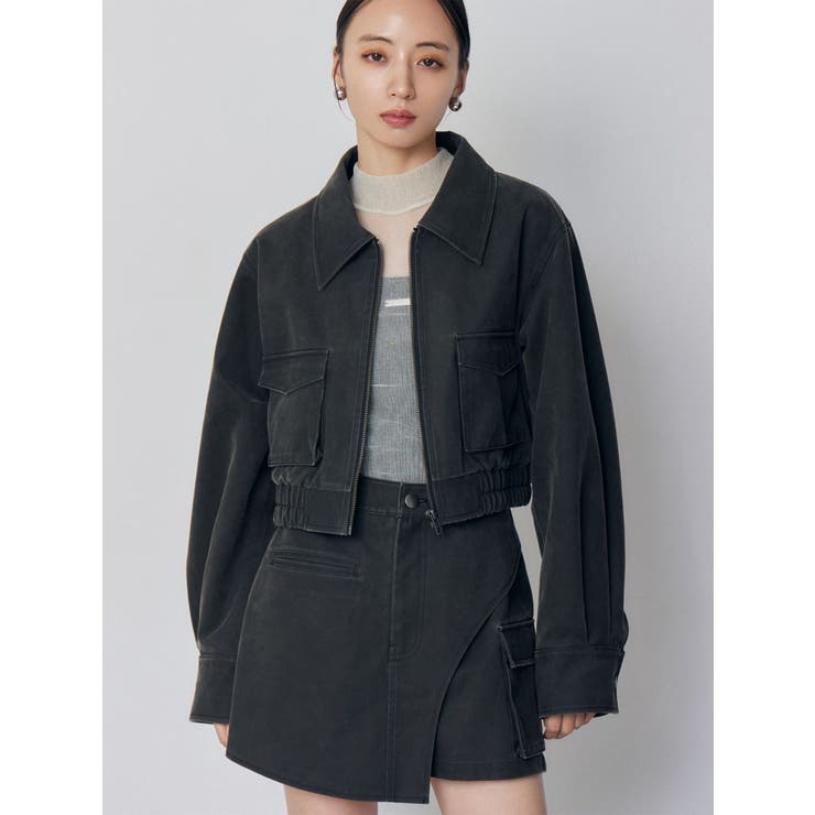 フェイクレザーショートフライトジャケット【セット販売対象】 | MURUA | 詳細画像1 