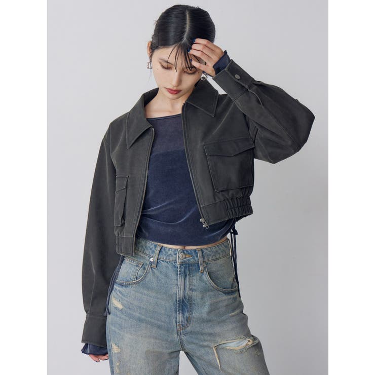 フェイクレザーショートフライトジャケット【セット販売対象】 | MURUA | 詳細画像12 