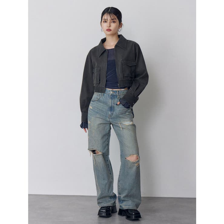 フェイクレザーショートフライトジャケット【セット販売対象】 | MURUA | 詳細画像14 