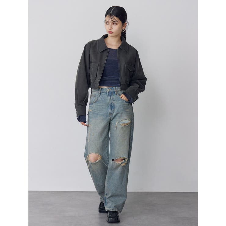 フェイクレザーショートフライトジャケット【セット販売対象】 | MURUA | 詳細画像15 