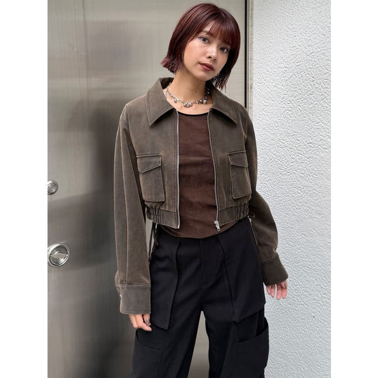 フェイクレザーショートフライトジャケット【セット販売対象】 | MURUA | 詳細画像18 