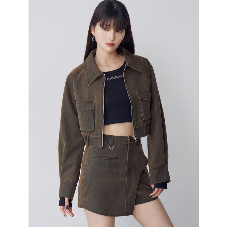 フェイクレザーショートフライトジャケット【セット販売対象】 | MURUA | 詳細画像2 