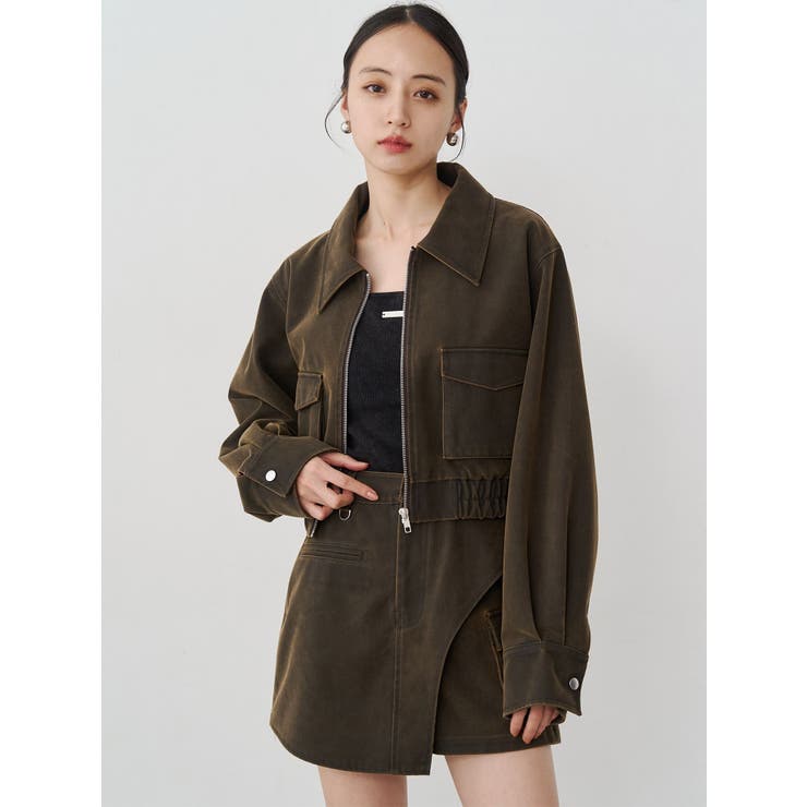 フェイクレザーショートフライトジャケット【セット販売対象】 | MURUA | 詳細画像3 