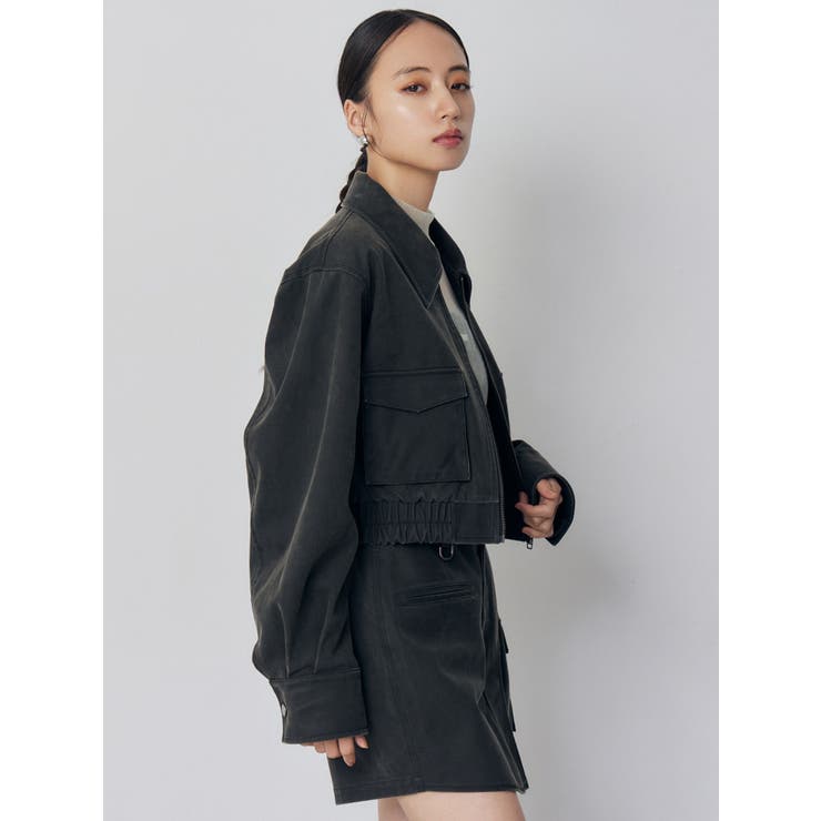 フェイクレザーショートフライトジャケット【セット販売対象】 | MURUA | 詳細画像4 