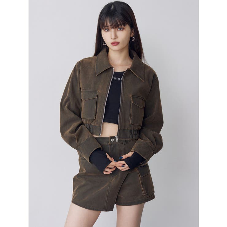 フェイクレザーショートフライトジャケット【セット販売対象】 | MURUA | 詳細画像8 