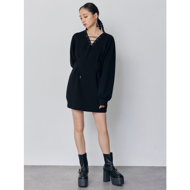 デザインレースアップミニワンピース | MURUA | 詳細画像11 