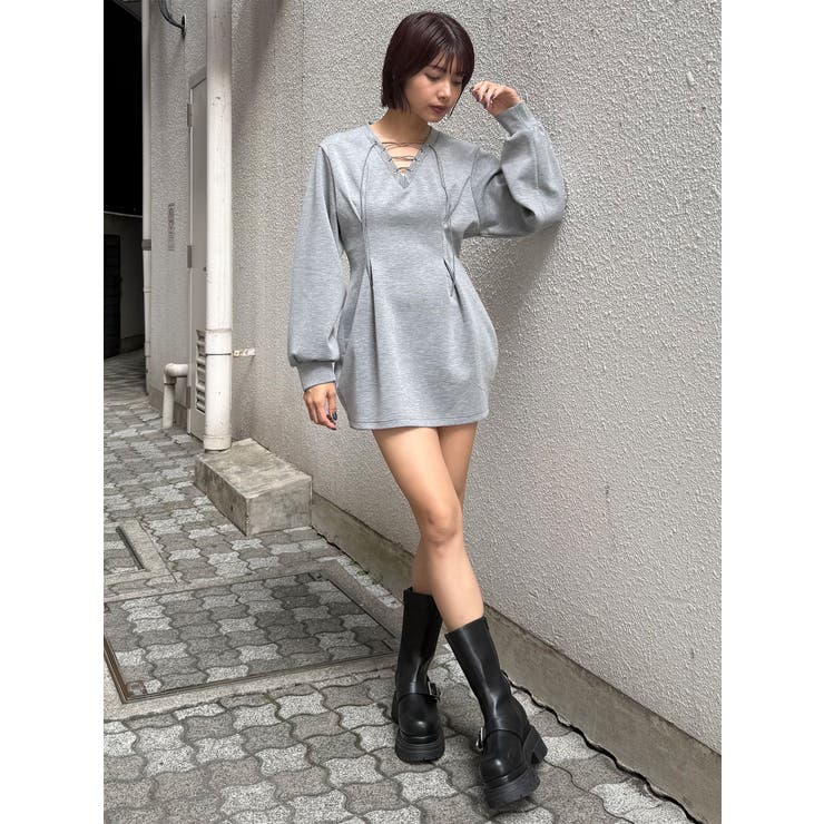 デザインレースアップミニワンピース | MURUA | 詳細画像19 