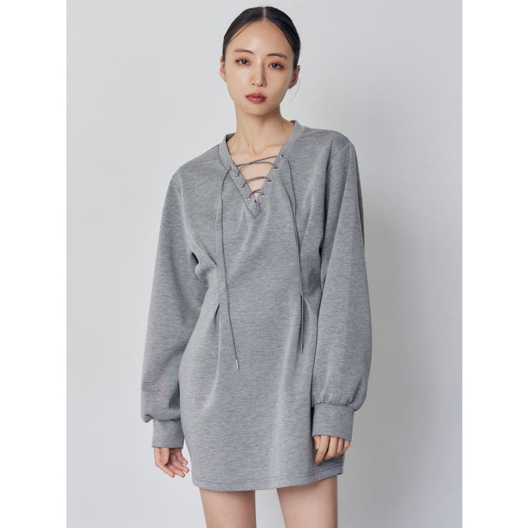 デザインレースアップミニワンピース | MURUA | 詳細画像3 