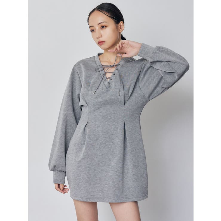 デザインレースアップミニワンピース | MURUA | 詳細画像4 