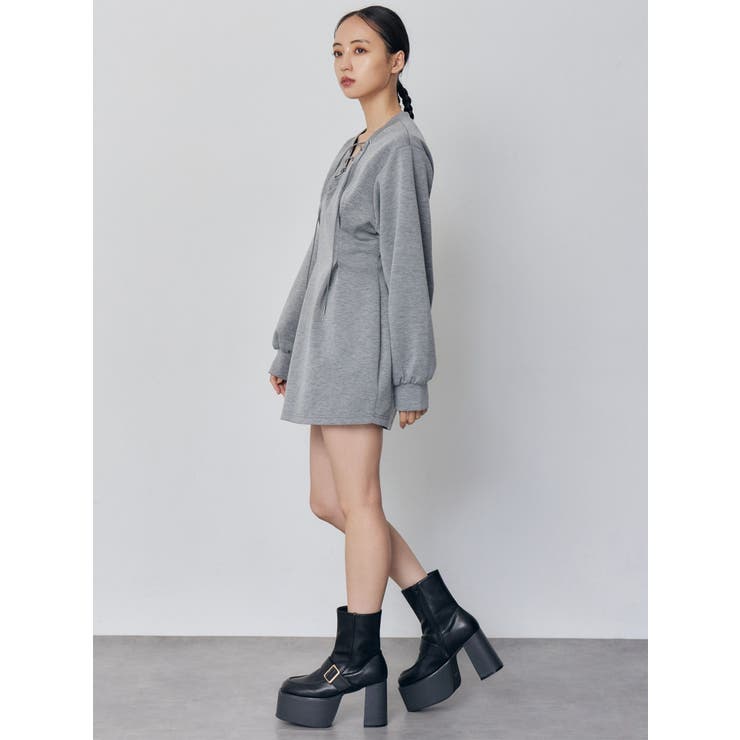 デザインレースアップミニワンピース | MURUA | 詳細画像7 