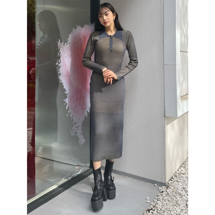 リブニットロングワンピース | MURUA | 詳細画像10 