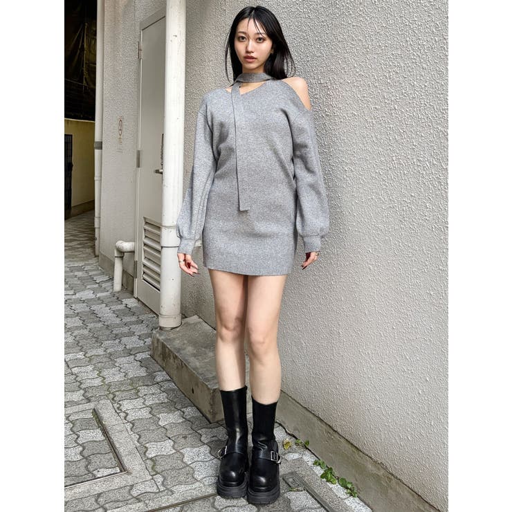 アシメショルダーミニワンピース | MURUA | 詳細画像12 