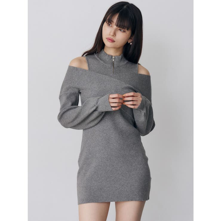 カシュクールZIPニットワンピース | MURUA | 詳細画像4 