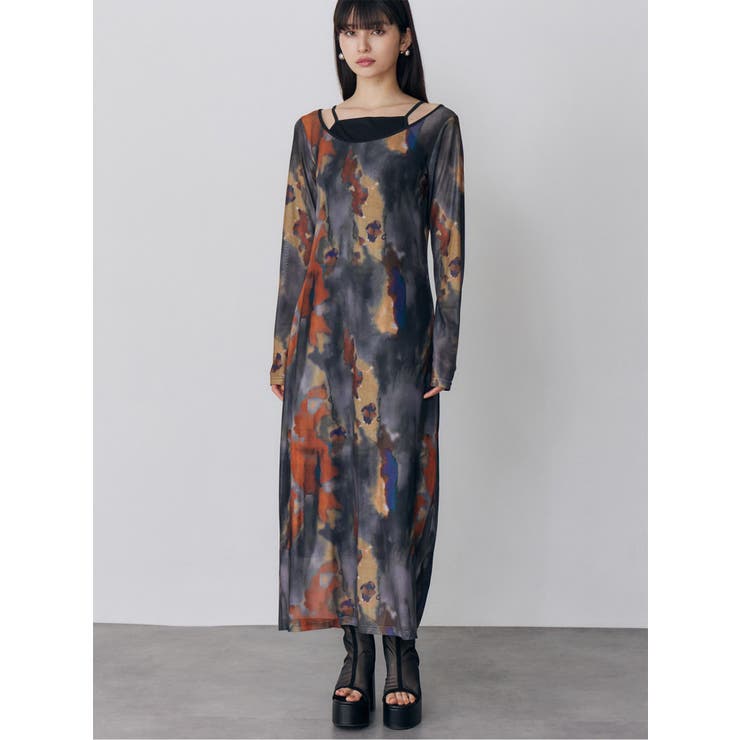 レイヤードパターンシアーワンピース | MURUA | 詳細画像1 