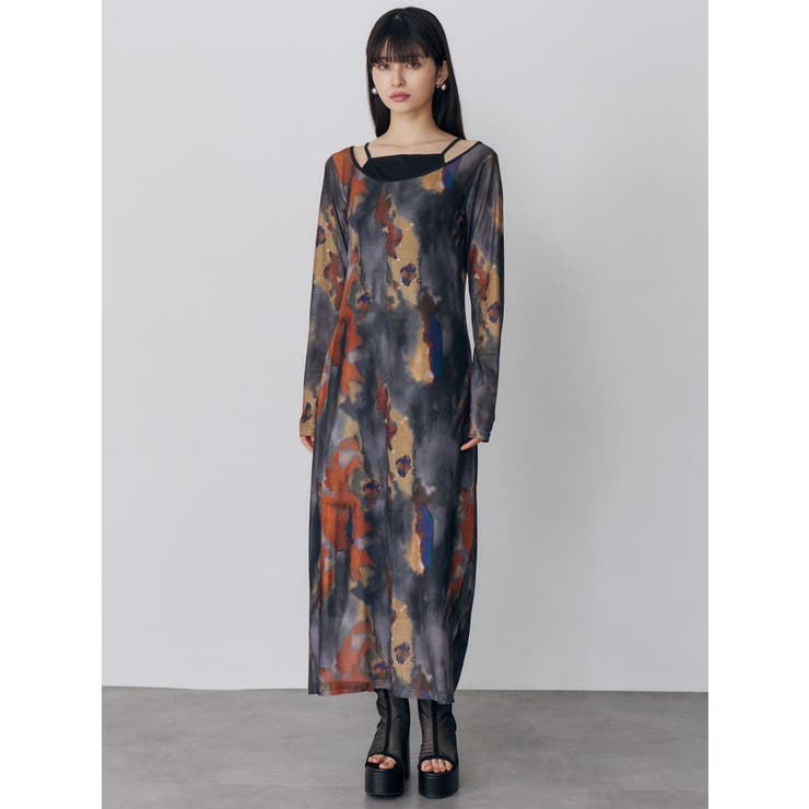 レイヤードパターンシアーワンピース | MURUA | 詳細画像3 