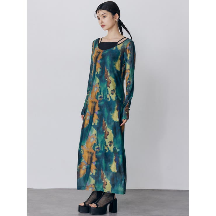 レイヤードパターンシアーワンピース | MURUA | 詳細画像4 