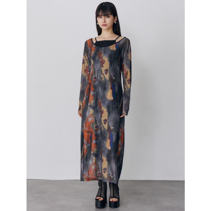 レイヤードパターンシアーワンピース | MURUA | 詳細画像5 