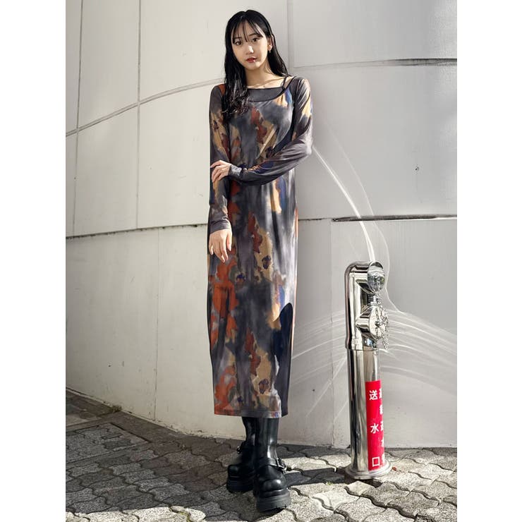 レイヤードパターンシアーワンピース | MURUA | 詳細画像6 