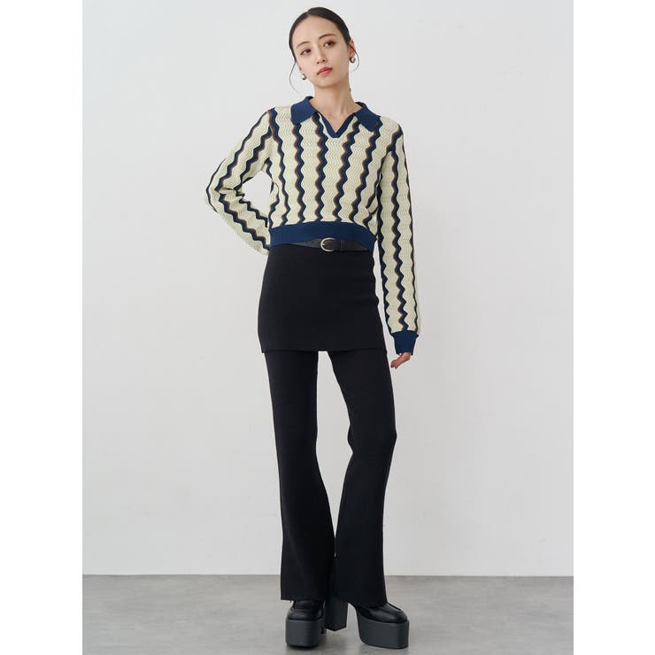 スカートレイヤードニットフレアパンツ | MURUA | 詳細画像13 