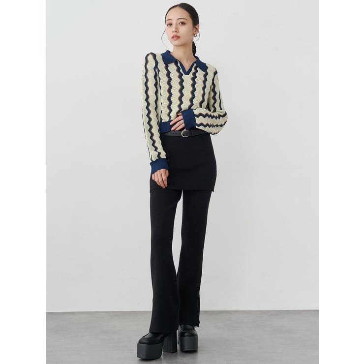 スカートレイヤードニットフレアパンツ | MURUA | 詳細画像14 