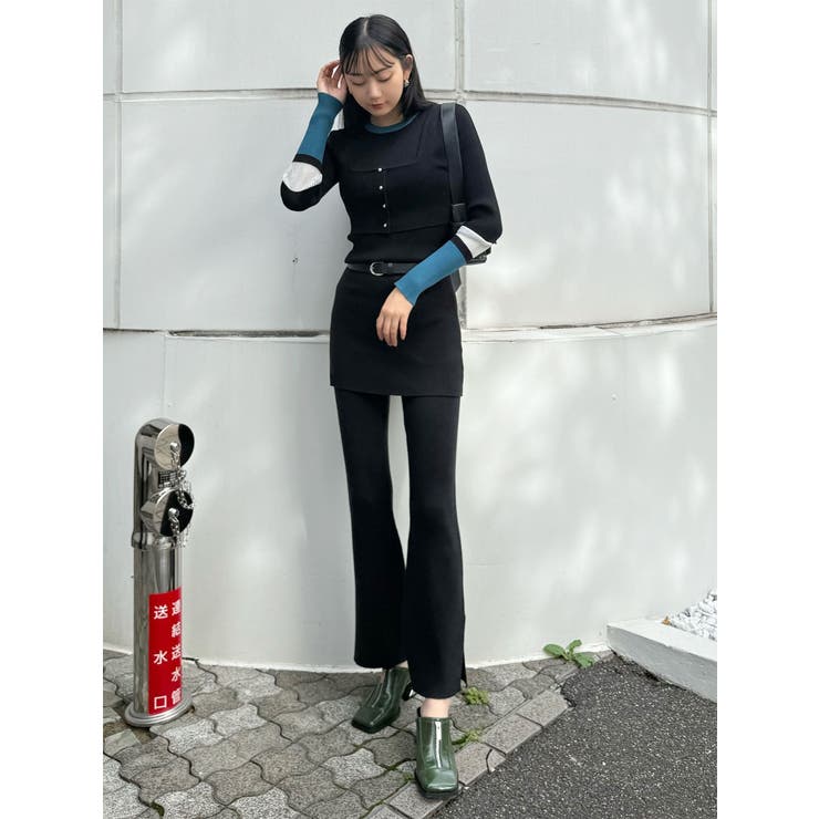 スカートレイヤードニットフレアパンツ | MURUA | 詳細画像16 