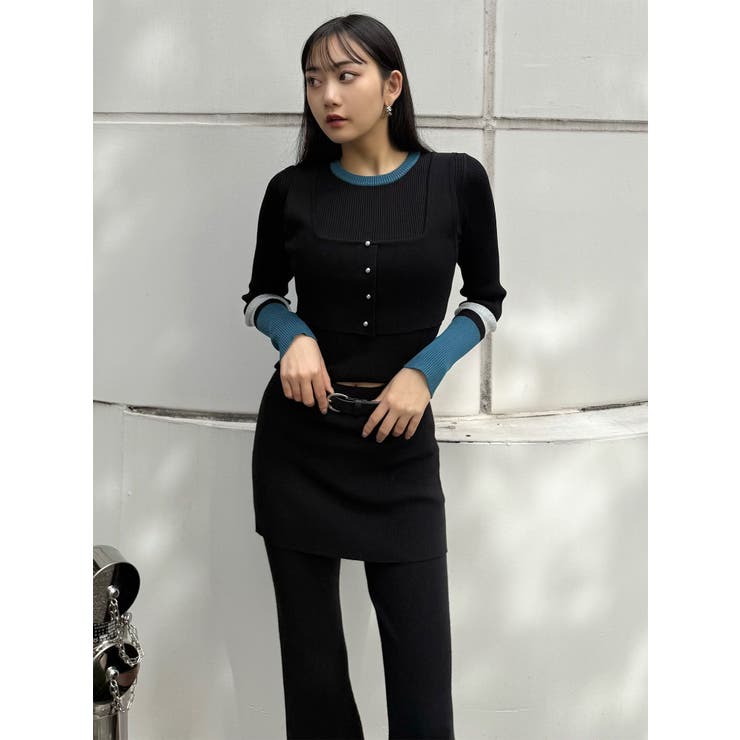 スカートレイヤードニットフレアパンツ | MURUA | 詳細画像18 