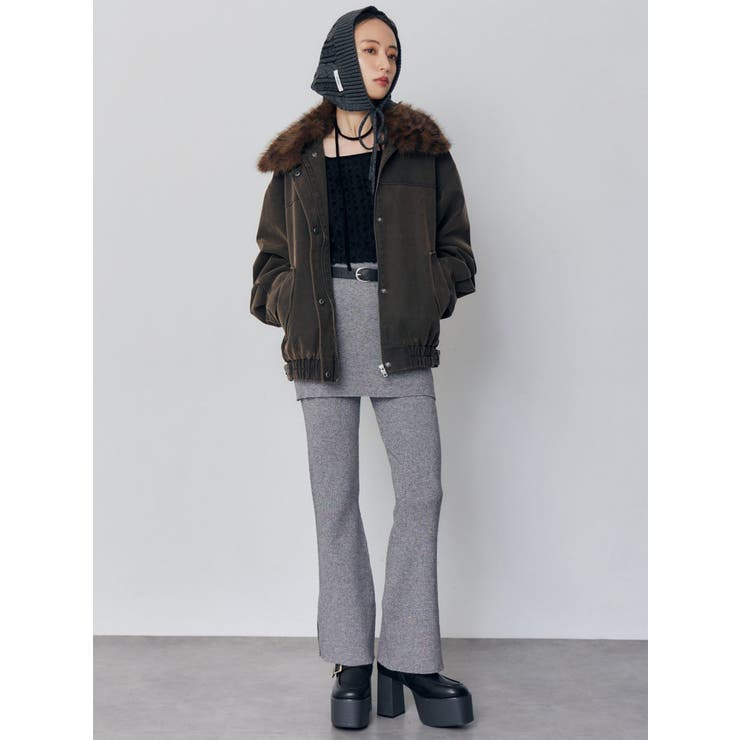 スカートレイヤードニットフレアパンツ | MURUA | 詳細画像2 