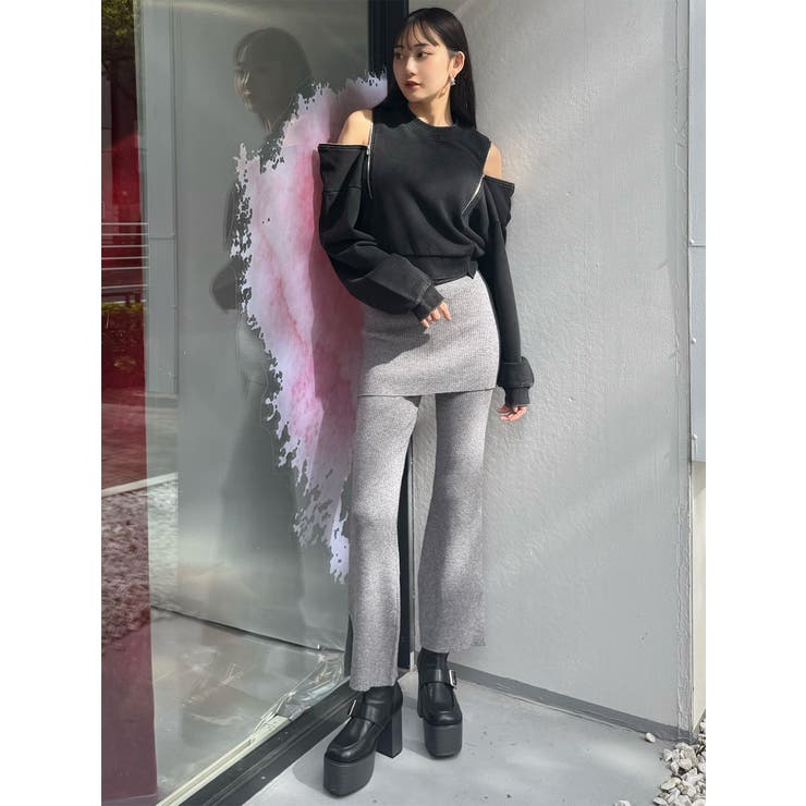 スカートレイヤードニットフレアパンツ | MURUA | 詳細画像20 