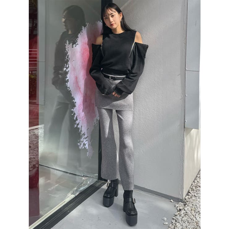 スカートレイヤードニットフレアパンツ | MURUA | 詳細画像21 