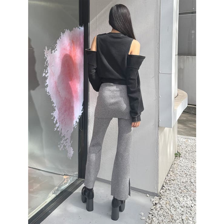 スカートレイヤードニットフレアパンツ | MURUA | 詳細画像23 