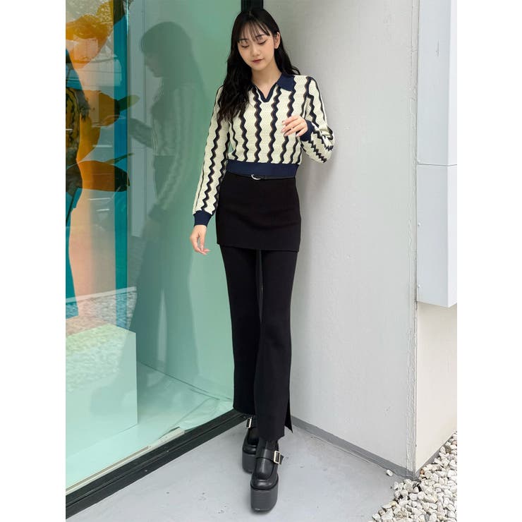 スカートレイヤードニットフレアパンツ | MURUA | 詳細画像27 