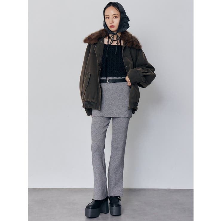 スカートレイヤードニットフレアパンツ | MURUA | 詳細画像3 