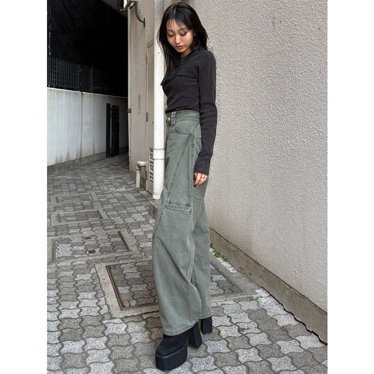 パッチポケットバレルレッグパンツ | MURUA | 詳細画像4 