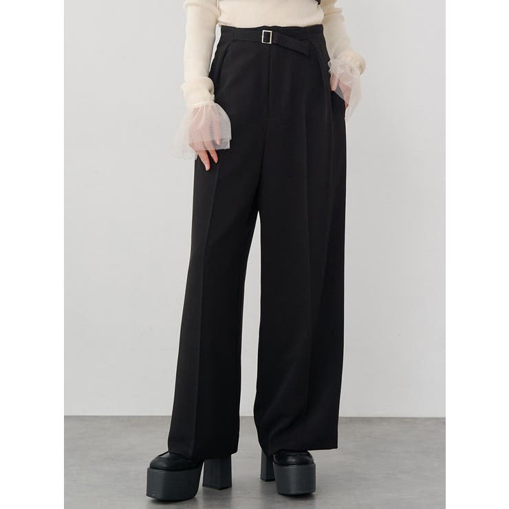 ブラック | フロントベルトワイドパンツ【セット販売対象】 | MURUA