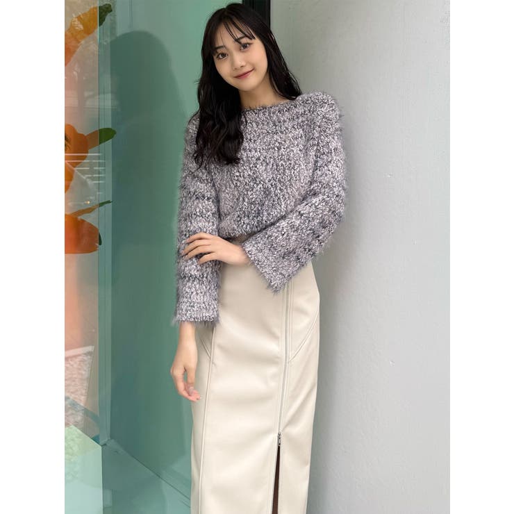 ZIPスリットフェイクレザーナロースカート | MURUA | 詳細画像18 