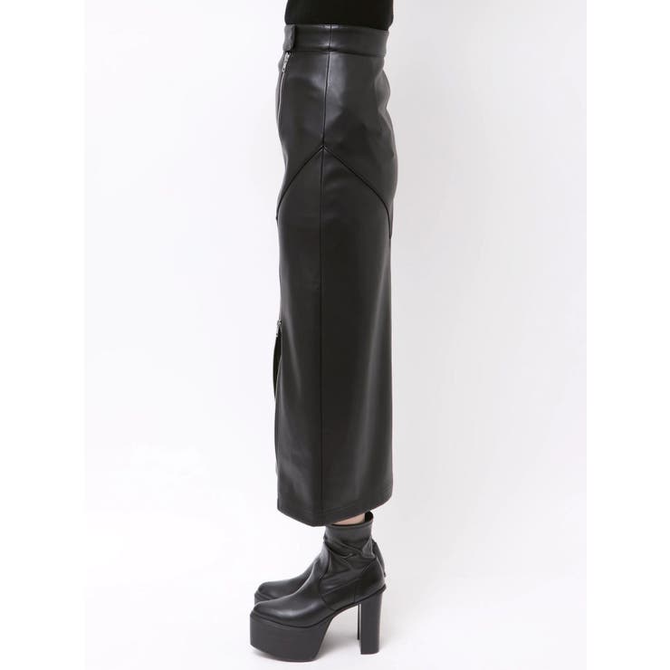 ZIPスリットフェイクレザーナロースカート | MURUA | 詳細画像25 