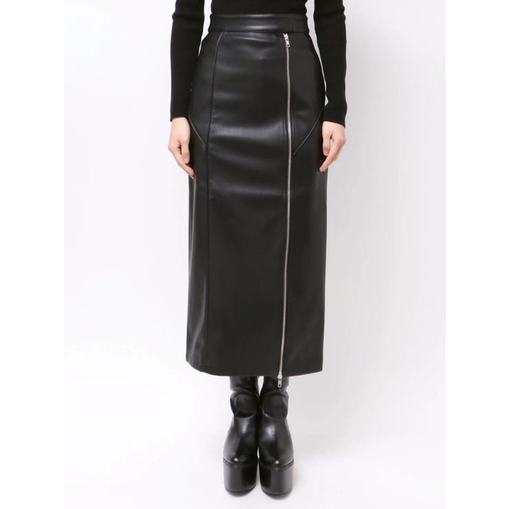 ZIPスリットフェイクレザーナロースカート | MURUA | 詳細画像30 