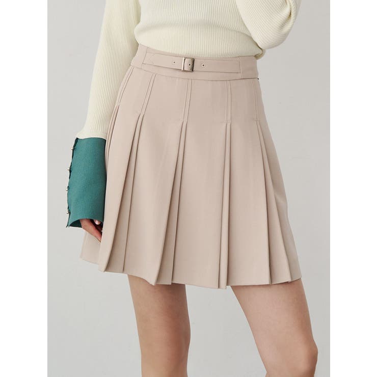 ベージュ | ダブルプリーツミニスカート【セット販売対象】 | MURUA