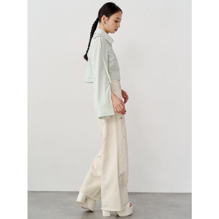 ダメージフラワーワイドデニム | MURUA | 詳細画像10 