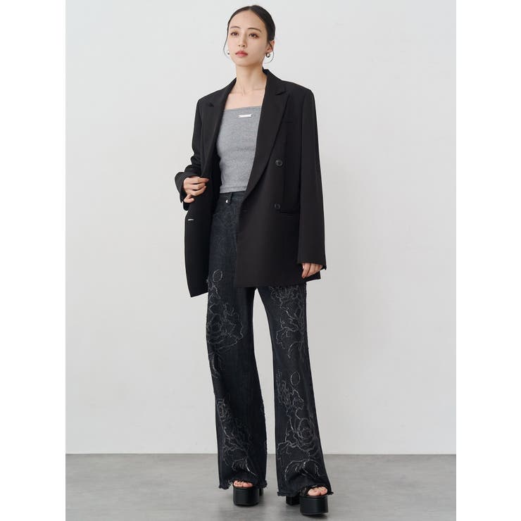 ダメージフラワーワイドデニム | MURUA | 詳細画像11 